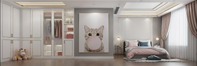 现代轻奢女孩房卧室3D模型下载